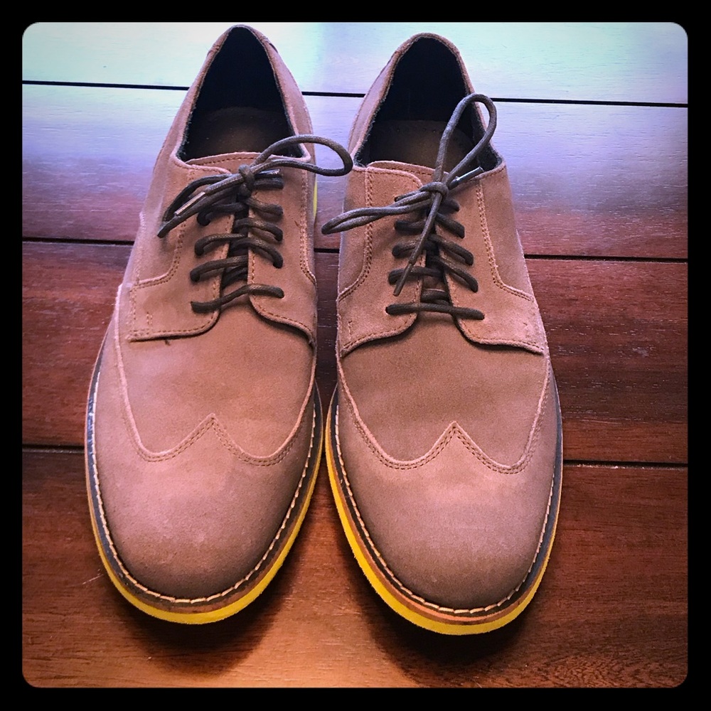 Silver Suede COLE HAAN wingtip Neon soles Sz.11